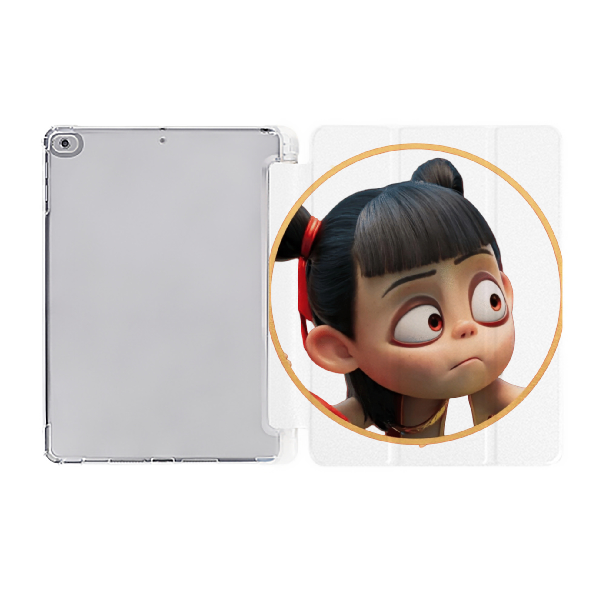 Ne Zha 2 ナタ 魔童の大暴れ IPad ケース ペン収納付き 三つ折りスタンド PUレザー×シリコン 対応機種9.5/10.5/10.9インチ